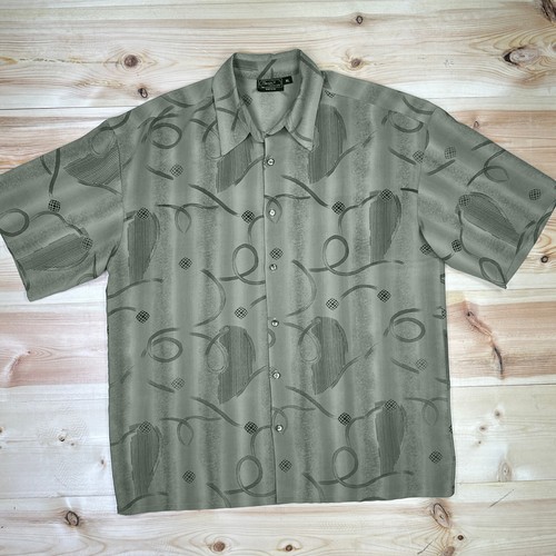 VTG Monzini Collection Shirt Men XL Abstract Retro Disco Button Up USA Made