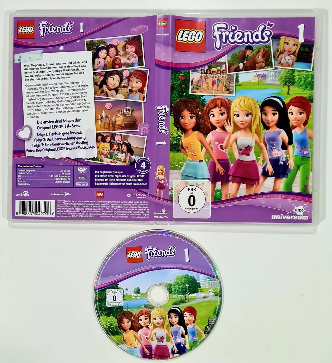 DVD lego Friends Episode 1-3 German Heartlake City/ Musikvideo/ TV Series /  Girl