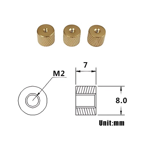 Brass Round Knurled Thumb Nut Hand Grip Knob Nuts Model DIY Refit M2/M2.5/M3/M4 - Picture 8 of 11