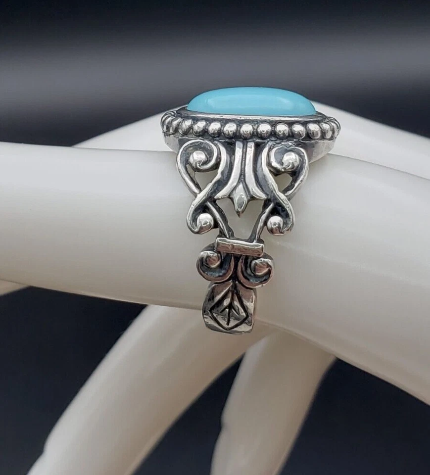 Anillo AVON 1980 Vintage Robin Egg Azul Turquesa Plata de Ley 925 Talla 5.5 Foto 4 de 4