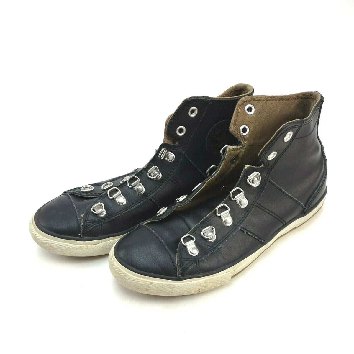 Junior black hotsell leather converse