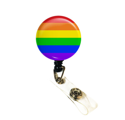 Peace Rainbow LGBTQ Symbol Retractable Reel Chrome Badge ID Card Holder Clip Peace Rainbow LGBTQ Symbol Retractable Reel Chrome Badge ID Card Holder Clip