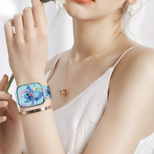 Disney Stitch Silicone Strap for Apple Watch 10 9 8 7 Printed Band Replaceable B - Picture 3 of 13