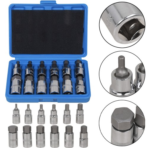 12-TLG STECKSCHLÜSSEL SATZ 5-22 mm INNENSECHSKANT NÜSSE 1/2 für INBUS SCHRAUBEN - Bild 4 von 18