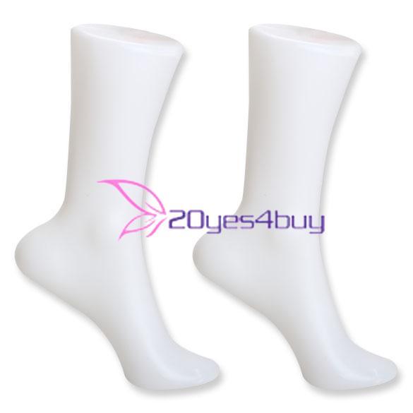 2PCS Female Foot Sock Sox Display Mold Short Stocking Mannequin White BEST