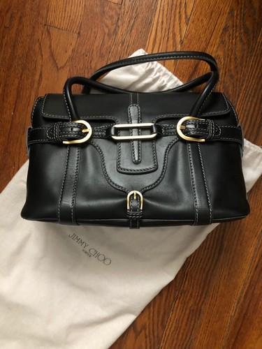 Jimmy Choo Black Leather Bag with Handles - Authentic & Great Conditions