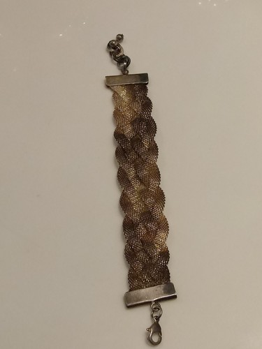 Chunky Vintage Braided Mesh Nickle Silver Bracelet