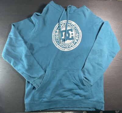 DC Shoes Mens Circle Star Teal Pullover Hoodie Sweatshirt Men’s Size L  Large