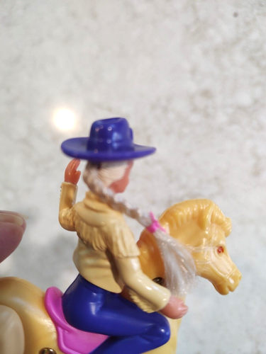 Mattel Barbie Doll BIRTHDAY CAKE TOPPER WESTERN Riding a Horse 4" T PVC Figure - Picture 3 of 5