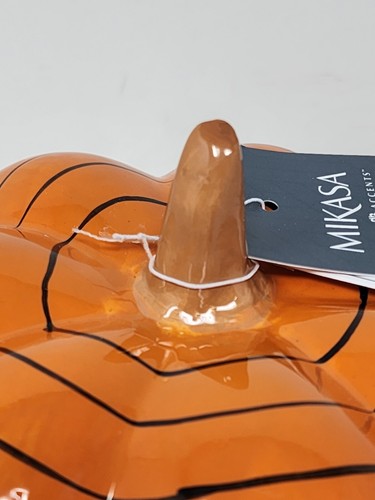 Statuina Mikasa Halloween arancione Dolomite 8" zucca Jack O lanterna illuminata nuova - Foto 7 di 10