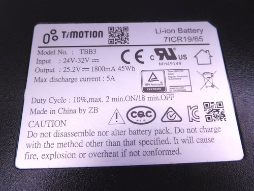 TiMotion TBB3 Rechargeable 24V 25.2V 45W Li-Ion La-Z-Boy Battery Pack (052824) - Picture 4 of 5