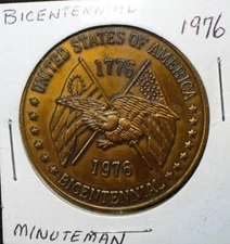 US Minuteman Bicentennial Uncirculated Bronze Token Medal