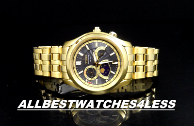 Citizen Calibre 8651 Moon Phase Eco-Drive Gold Tone Stainless