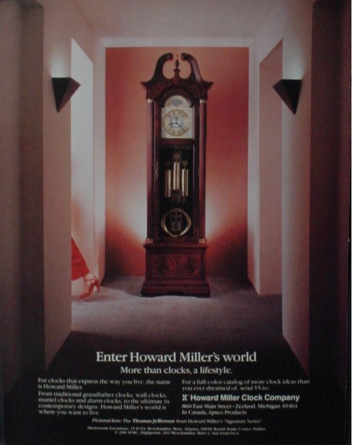 1986 Howard Miller Grandfather Clock Vintage Print Ad 12797 eBay