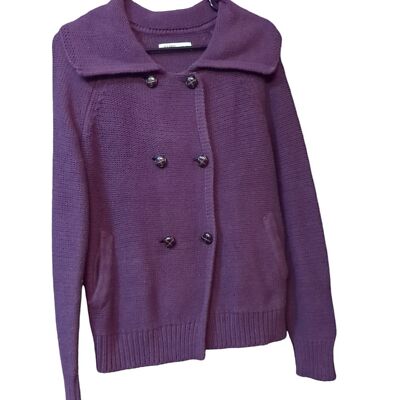 Old Navy Women’s Dark Purple Button Down Heavy Knit Cardigan