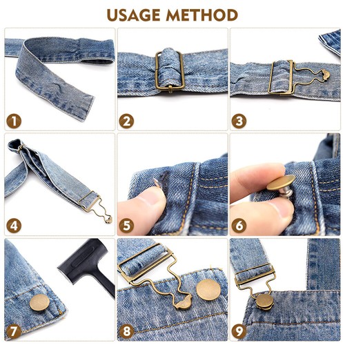 4 Sets hooks for overalls Overall Buckles Replacement Metal Metal Suspender - 第 4/12 張圖片