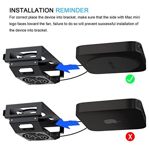 Mac Mini Cooling Fan Mount, Behind Monitor, Under Desk, Wall Mount Cooling Fa... - Picture 4 of 9