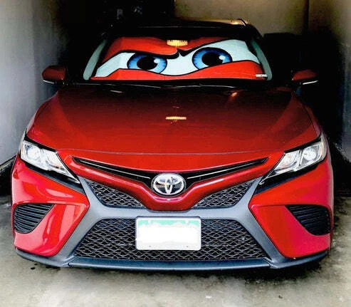 Red Angry Car Eyes Sun Shade for Custom Car Accessories