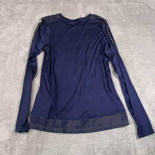 Under Armour Notre Dame Fighting Irish HeatGear Long Sleeve Athletic Top Navy MD - Picture 7 of 9