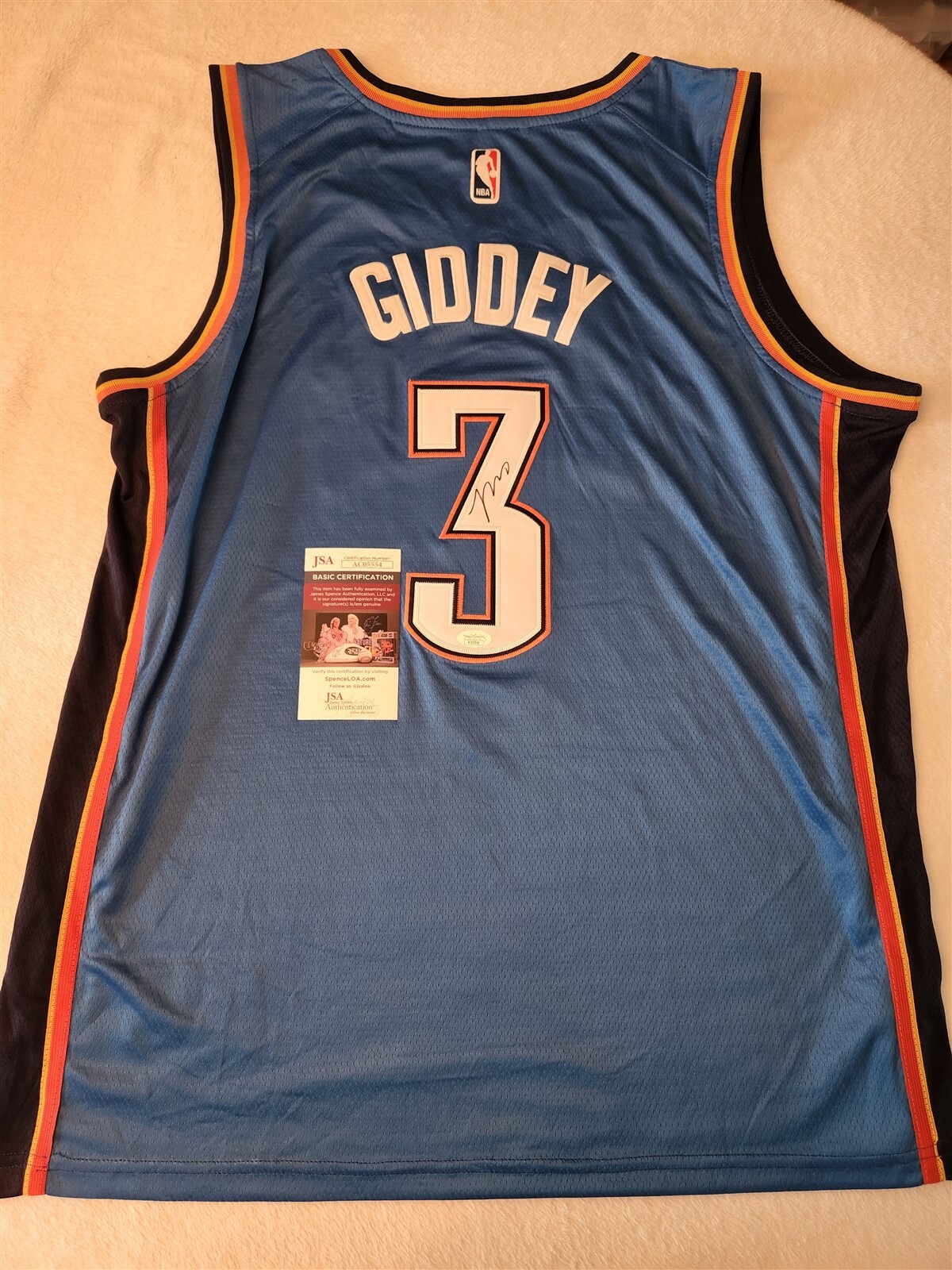 Josh Giddey Autographed Signed Thunder Custom Jersey Size Xl JSA COA 