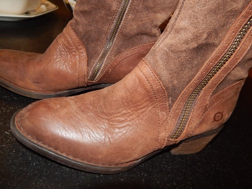 BORN BOOTS Knee High Double Zipper Weathered Brown Leather 7.5 M WORN ONCE - Bild 4 von 6