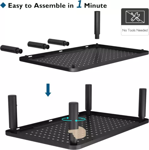 3 HEIGHT ADJUSTABLE METAL MONITOR LAPTOP STAND TABLE – ERGONOMIC STEEL RISER - Picture 4 of 9