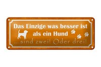 Blechschild Spruch 27X10 Cm Besser Als Ein Hund Sind Zwei Deko Schild Tin Sign