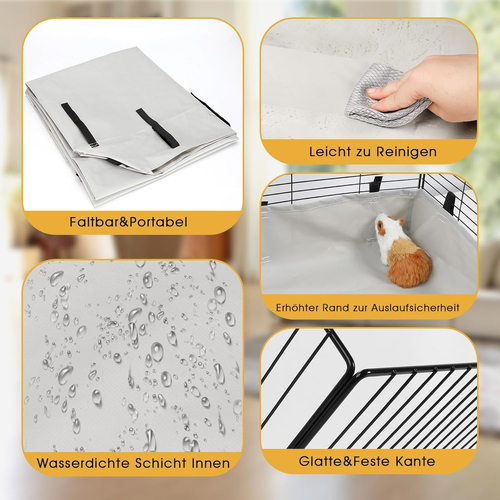 Mfsdai Gabbia per porcellini d'India con base in tela, 0,74 m², con rivestimento - Foto 4 di 8