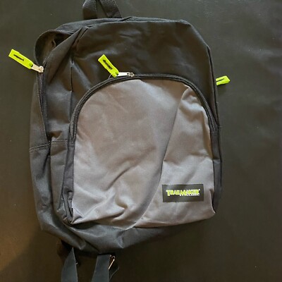 Trailmaker Black And Gray Classic Backpack lime green Decorative On Zipper