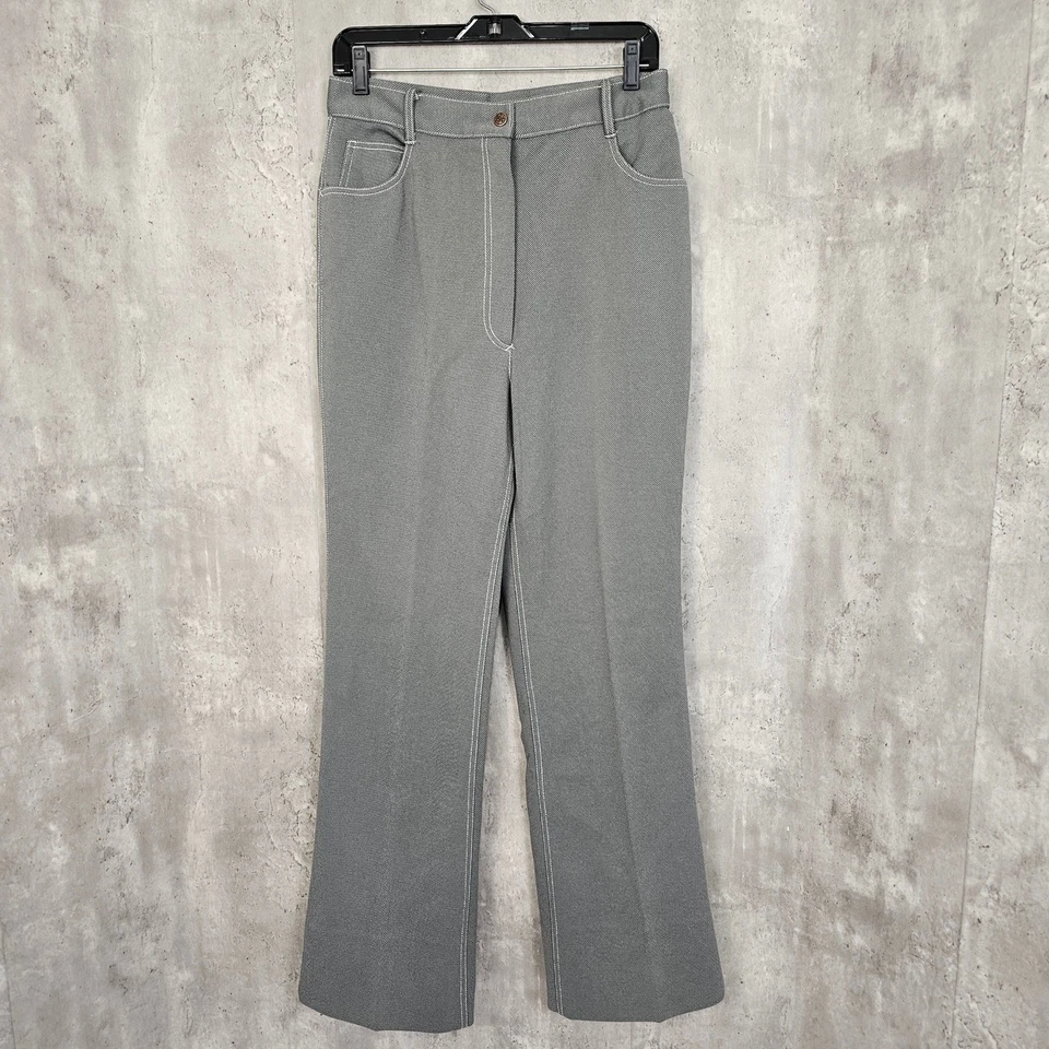 Pantalones de Colección Años 70 Sears Perma-Prest Gris Alto Taiwán R.O.C. Pantalón acampanado Foto 2 de 4
