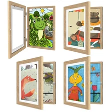 4 Pack Kids Art Frames 8.5x11 Inch Kids Artwork Flip Frame Changeable for Pic...