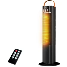 Space Heaters Indoor Use, 26" 12ft/s Electric Heater with Remote, 1500W Elect...
