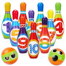Kids Bowling Toy Set 2-5, Toddler Indoor Outdoor Activity Medium, Colorful