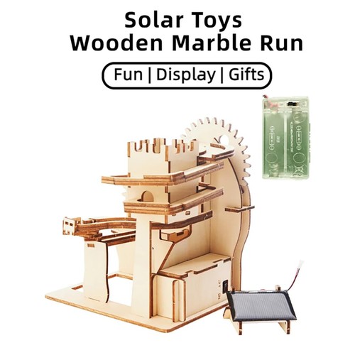 Wooden Marble Run for Kids Ages 8-12 Solar-Powered 3D Puzzle STEM Building Bl... - Picture 3 of 9