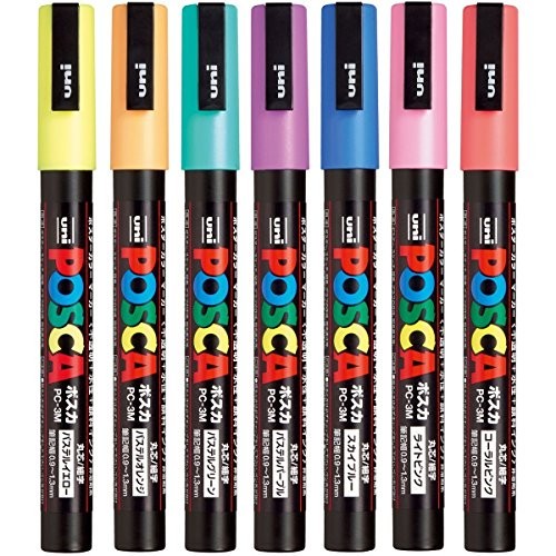 Uni Posca Paint Marker Pen, Fine Point, Set of 7 Natural Color (PC-3M 7C) #nc3 - Afbeelding 1 van 6