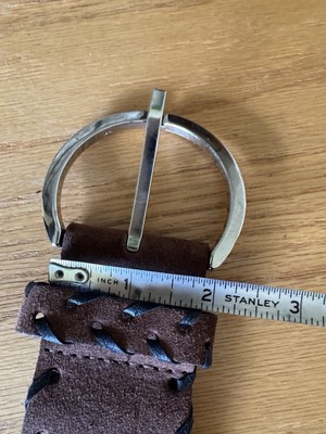 Vintage Carlisle Wide Belt Suede Leather Whipstitched Gold  display picture 3