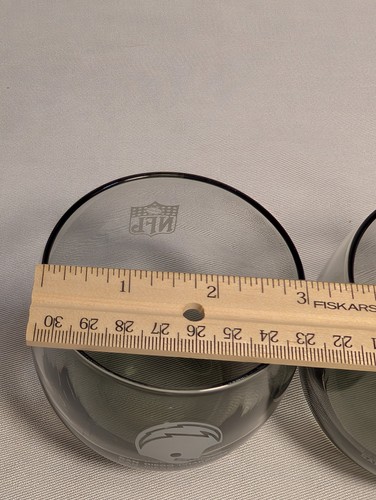 Vintage NFL set of 4 whiskey glasses 49ers raiders rams chargers roly poly grey - Picture 16 of 18