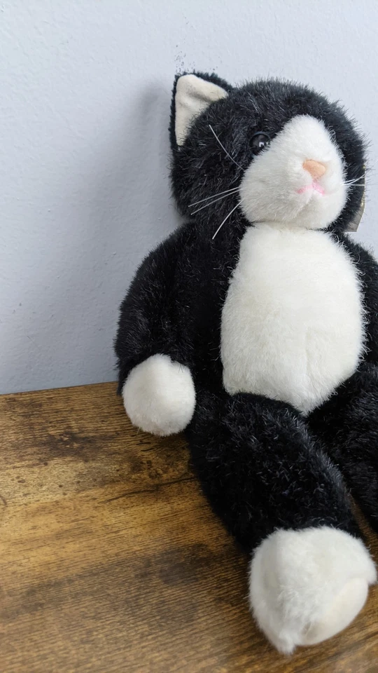 Calcetines Ty Classics Esmoquin Gato Gatito Peluche Juguete - Negro Blanco 1992 De Colección WT Foto 4 de 4