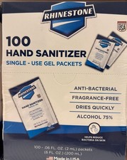 Rhinestone - 200 Hand Sanitizer Single Use Gel Packets. Anti-bac Fragrance Free
