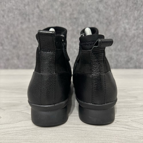 Nurture Black Leather Zip Ankle Boots Comfort Wedge Booties Women’s Size 9.5M - Picture 4 of 12