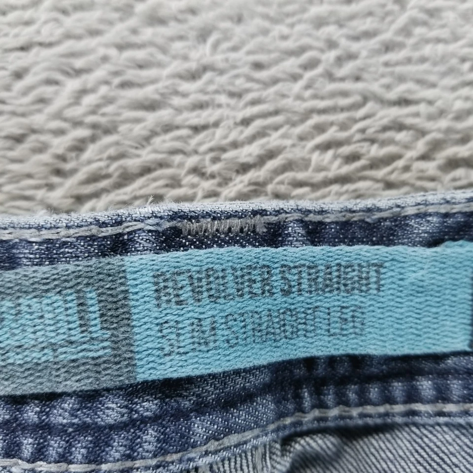 Rock & Roll Denim Jeans Mens 36x34 Blue Revolver Slim Straight Western - Image 4 of 4