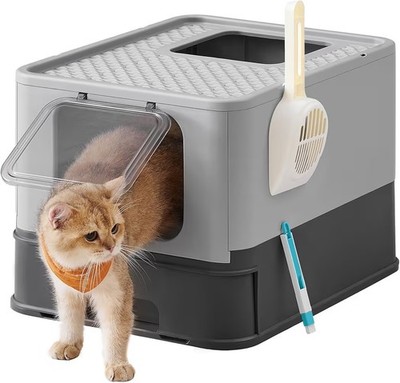 Feandrea versteckte Katzentoilette, Katzentoilette mit Haube, PPT001B01