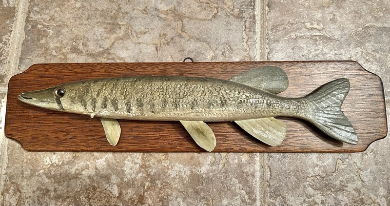 Vintage Maryland Eastern Shore Folk Art Fish Decoy Carved & Painted Wood