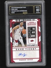 2020 Panini Contenders Draft Picks #133 Mason Jones Game Ticket Red GMA 10