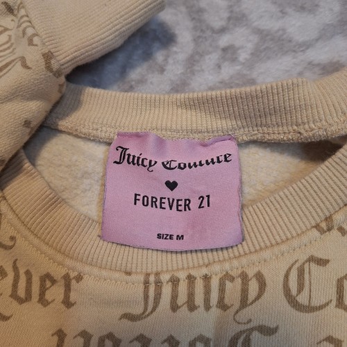 Juicy Couture Womens Pink Label Crop Sweatshirt Top Sz M Drawstring Hem Pullover - Picture 5 of 7