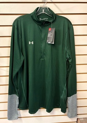 Under Armour heatgear 1/4 zip two tone sleeves dk. green womens size XXL