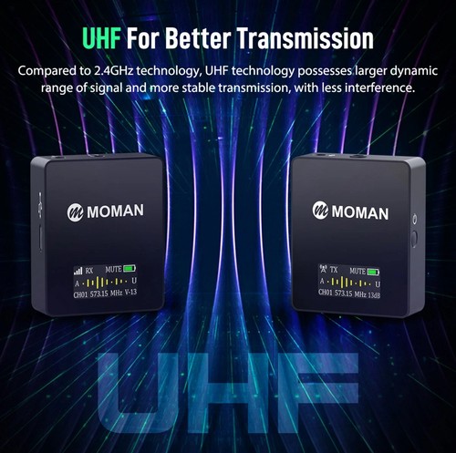 Sistema de micrófono de solapa inalámbrico transmisor UHF con receptor para teléfono DSLR - Imagen 11 de 15