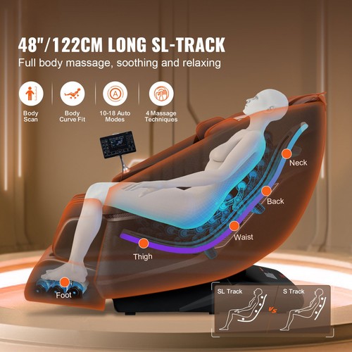 Full Body Massage Chair Zero Gravity 3D Shiatsu Recliner SL-Track Heat, AI Voice - Picture 2 of 12