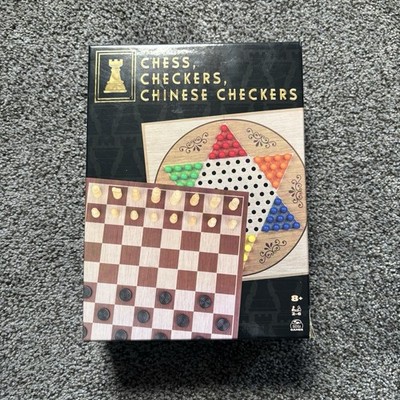 Game Gallery Chess Checkers Chinese Checkers Family Strategy Board Game 3in1 Set