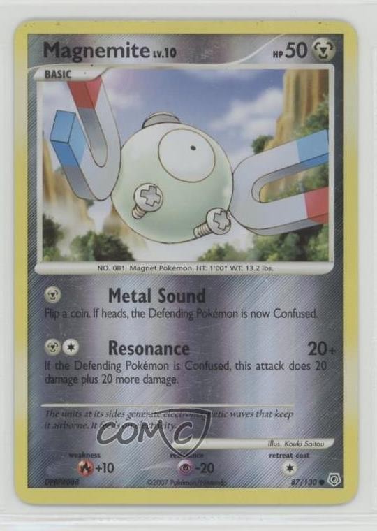 Magnemite Reverse Foil Pokémon Diamond & Pearl Base Set #87 2007